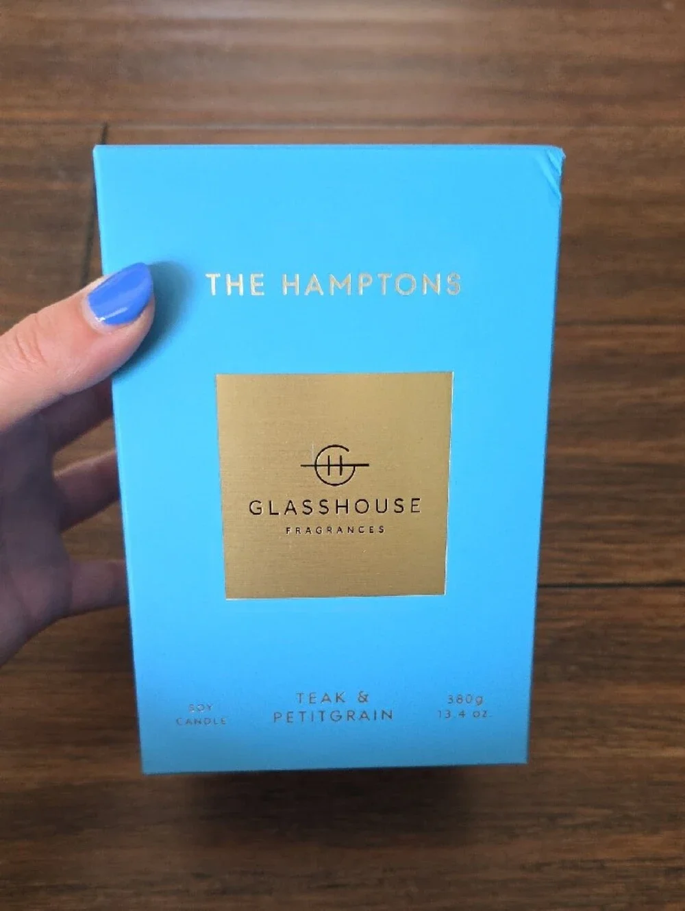 The Hamptons Candle - White with Blue Box